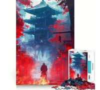Puzzle da 1000 pezzi "Samurai nel fuoco e nella pioggia" per adulti, gioco stimolante per la mente, divertente e rilassante, con tagli precisi, ideale come regalo di Natale (38x52cm)