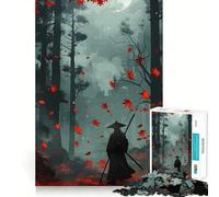Puzzle da 1000 pezzi "Samurai nella foresta autunnale" per adolescenti ideale per rafforzare la memoria creare un'atmosfera rilassante e divertente con bordi di qualità e un regalo perfetto (38x26cm)