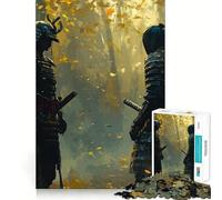 Puzzle da 1000 pezzi "Samurai nella foresta autunnale" per adulti, gioco di logica intelligente, divertimento casual, bordi lisci, decorazione da parete (38x52cm)