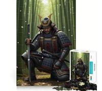 Puzzle da 1000 pezzi "Samurai nella foresta di bambù" per adulti, gioco di logica fine, per il tempo libero, con bordi definiti, oggetto da collezione (38x52cm)