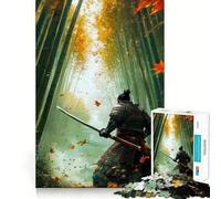 Puzzle da 1000 pezzi Samurai nella foresta di bambù per ragazzi, gioco di logica e abilità, divertente e rilassante, con tagli precisi, (38x52cm)