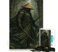 Puzzle da 1000 pezzi "Samurai nella foresta innevata" per adulti, gioco di logica fine, per il tempo libero, con bordi definiti, oggetto da collezione (38x26cm)