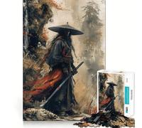Puzzle da 1000 pezzi Samurai nella foresta nebbiosa per adolescenti, giocattolo antistress, taglio di alta qualità, (50x75cm)