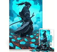 Puzzle da 1000 pezzi "Samurai nella nebbia blu" per adulti, ideale per stimolare la memoria, favorire il rilassamento mentale e ottenere un risultato preciso Regalo di compleanno (50x75cm)