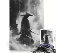 Puzzle da 1000 pezzi Samurai nella nebbia per adolescenti, giocattolo antistress, taglio di alta qualità, (50x75cm)