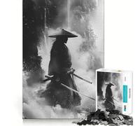 Puzzle da 1000 pezzi "Samurai nella nebbia" per ragazzi, gioco di puzzle stimolante per il relax, ritagli precisi, regalo per le festività (38x26cm)