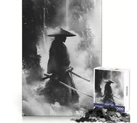Puzzle da 1000 pezzi "Samurai nella nebbia" per ragazzi, gioco di puzzle stimolante per il relax, ritagli precisi, regalo per le festività (38x26cm)