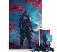 Puzzle da 1000 pezzi "Samurai Sakura Journey" per ragazzi, gioco di logica stimolante, momento di relax, bordi chiari, regalo creativo (50x75cm)