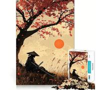 Puzzle da 1000 pezzi "Samurai sotto i ciliegi in fiore" per adulti, gioco di puzzle, giocattolo per la casa, divertimento, taglio fine, regalo di Babbo Natale (38x52cm)