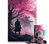 Puzzle da 1000 pezzi "Samurai sotto i ciliegi in fiore" per ragazzi, facile da costruire, per il tempo libero, con taglio preciso, regalo di Babbo Natale (38x52cm)