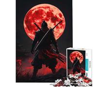 Puzzle da 1000 pezzi Samurai sotto la luna di sangue gioco educativo e stimolante divertente e umoristico un ottimo regalo per gli amanti dei giochi (dimensioni 75x50cm)