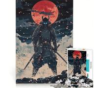 Puzzle da 1000 pezzi Samurai sotto la luna di sangue gioco pratico difficile compleanno e Natale 50x75cm