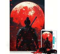 Puzzle da 1000 pezzi "Samurai sotto la luna di sangue" per adolescenti, ideale per stimolare la memoria, per il tempo libero a casa e per l'assemblaggio di immagini (50x75cm) Un regalo perfetto