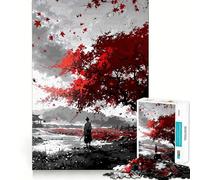 Puzzle da 1000 pezzi "Samurai sotto l'acero" per adolescenti, migliora la memoria, rilassa la mente, ha bordi netti ed è un regalo creativo (38x52cm)