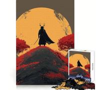 Puzzle da 1000 pezzi "Samurai sulla collina con la luna" per ragazzi, gioco di logica, attività per tutta la famiglia, bordi trasparenti, una piacevole sorpresa (38x26cm)