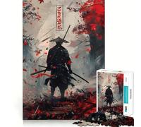 Puzzle da 1000 pezzi "Samurai tra foglie rosse" per adolescenti, ideale per rafforzare la memoria, creare un'atmosfera rilassante e divertente, con bordi di qualità e un regalo perfetto (38x52cm)