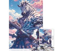 Puzzle da 1000 pezzi Samurai Zebra Sakura Giocattolo Decorazione da parete Ottimi regali e giocattoli Gioco rompicapo Adatto per la decorazione del desktop Dimensioni 50x75cm