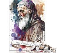 Puzzle da 1000 pezzi "San Benedetto da Norcia" per adulti, puzzle di carta regalo di Halloween per adolescenti, regali unici per la casa e regali (75x50 cm)