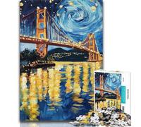 Puzzle da 1000 pezzi "San Francisco Bridge at Night" per adulti e ragazzi, aiuta il cervello a esercitare i giocattoli avvincenti per coltivare la pazienza, ottimo regalo, 38x52cm