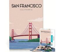 Puzzle da 1000 pezzi San Francisco Travel Poste Flawless Fit Art Thinking Skill Game Relax Time Play Christmas Art Gift (38x26cm)