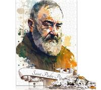 Puzzle da 1000 pezzi "San Padre Pio" per adulti e adolescenti, puzzle di carta, gioco educativo, sfida, giocattolo, regali di compleanno, 1000 pezzi (38x26 cm)