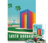 Puzzle da 1000 pezzi,Santa Barbara,California,con taglio preciso,disegno artistico,gioco cognitivo divertente,svago e divertimento natalizio (38x52cm)