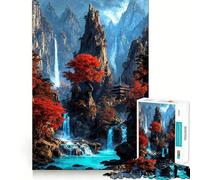 Puzzle da 1000 pezzi "Santuario delle Cascate Cremisi" per adolescenti, ideale per rafforzare la memoria, offrire un divertimento rilassante e di qualità, un regalo perfetto (38x26cm)