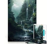 Puzzle da 1000 pezzi "Santuario delle Cascate" per ragazzi, gioco di puzzle interattivo e divertente, con tagli netti e oggetti da collezione (38x52cm)