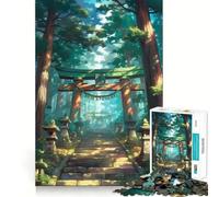 Puzzle da 1000 pezzi "Santuario nella foresta" per adulti, gioco di logica, ideale per il tempo libero a casa, con tagli precisi e un regalo speciale 50x75cm