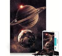 Puzzle da 1000 pezzi "Saturno e la Terra nello spazio" per adulti, gioco per allenare la mente, divertimento per tutta la famiglia, taglio di precisione, regalo perfetto (50x75cm)