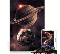 Puzzle da 1000 pezzi "Saturno e la Terra nello spazio" per ragazzi, gioco stimolante per la mente, hobby tranquillo, taglio preciso, regalo stagionale (38x26cm)