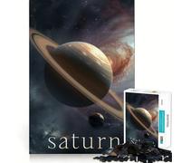 Puzzle da 1000 pezzi "Saturno nella galassia" per adulti, gioco di logica intelligente, silenzioso e divertente, con bordi lisci, ideale come regalo per le festività (38x26cm)