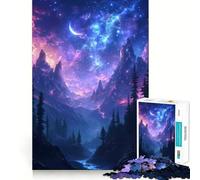 Puzzle da 1000 pezzi "Scala Cosmica Galassia Montagna Valle" per adolescenti, gioco per allenare la mente, rilassante e divertente, da assemblare, regalo perfetto 38x26cm