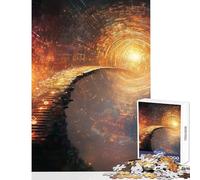 Puzzle da 1000 pezzi "Scala d'oro verso la luce" gioco rilassante taglio di precisione decorazione da parete ideale come regalo per tutta la famiglia (38x26cm)