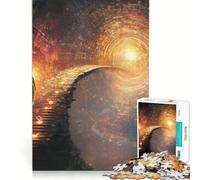 Puzzle da 1000 pezzi "Scala d'oro verso la luce", gioco rompicapo, rilassante e stimolante per l'intelletto, regalo di compleanno, regalo 38x52cm