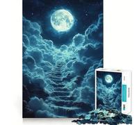 Puzzle da 1000 pezzi "Scala verso la Luna" per adulti, gioco intelligente per interni, taglio liscio, Babbo Natale, scegli il tuo desiderio 50x75cm