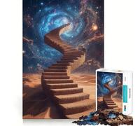 Puzzle da 1000 pezzi "Scala verso le stelle" per adolescenti, gioco di logica stimolante, divertimento e svago, con bordi trasparenti, oggetto da collezione 38x52cm