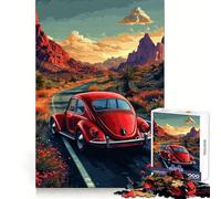 Puzzle da 1000 pezzi "Scarabeo rosso su strada nel deserto" per ragazzi, gioco di logica, divertimento rilassante, taglio preciso, regalo artistico (50x75cm)