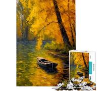 Puzzle da 1000 pezzi - Scena autunnale con fiume - Giocattolo educativo per l'apprendimento sfida impegnativa idea regalo (Dimensioni 75x50cm)