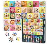 Puzzle da 1000 pezzi Scena di colazione artistica | Ciotole di porridge dolci con ciotole colorate e ingredienti sani | Decorazione da cucina creativa per adulti | Puzzle di carta sofisticato