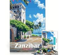 Puzzle da 1000 pezzi "Scena di strada di Zanzibar" per adulti,gioco di potenziamento mentale,taglio laser per un incastro perfetto,divertimento in famiglia,attività serale (38x52cm)