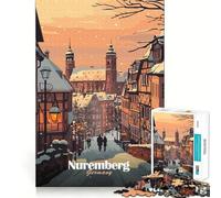 Puzzle da 1000 pezzi "Scena invernale di Norimberga" per adulti, ideale per rafforzare i ricordi e i legami familiari, con bordi netti, perfetto come regalo di compleanno (38x26cm)