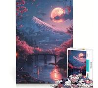 Puzzle da 1000 pezzi, Scena notturna giapponese, Gioco impossibile, Attività divertenti da fare in casa, Collezione d'artista, Belle Arti 38x52cm