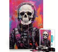 Puzzle da 1000 pezzi "Scheletro Astronauta" per adolescenti, gioco intelligente per momenti di condivisione, immagine da assemblare, opera d'arte 38x26cm