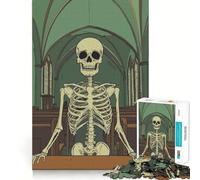 Puzzle da 1000 pezzi "Scheletro in chiesa" per adulti e ragazzi, ideale per migliorare la memoria, rilassare la mente e creare un'attività stimolante, perfetto come regalo di Natale 38x26cm