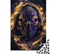 Puzzle da 1000 pezzi "Scheletro in fiamme" per adulti e adolescenti, puzzle in legno, regali per la vigilia di Natale, 1000 pezzi (38x26 cm)