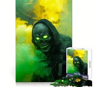 Puzzle da 1000 pezzi "Scheletro nel fumo" per adulti e ragazzi, ideale per migliorare la memoria, per un relax leggero e piacevole, con tagli netti e un regalo delizioso 38x26cm