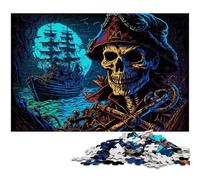 Puzzle da 1000 pezzi "Scheletro pirata", regalo per adulti, attività per famiglie, decorazioni fai da te per la casa, regalo di Natale 26X38CM/10,23x14,96 pollici