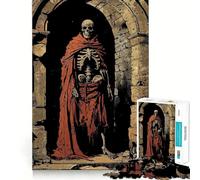 Puzzle da 1000 pezzi "Scheletro tra le rovine" per adulti, gioco di puzzle per stimolare la mente, calma e relax, decorazione murale 38x26cm