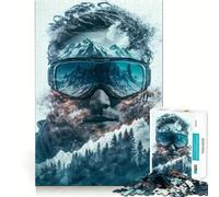 Puzzle da 1000 pezzi "Sci Vintage" per adolescenti, ideale per ricordare, migliorare, calmare la mente, con un'opera d'arte nitida e da collezione 50x75cm